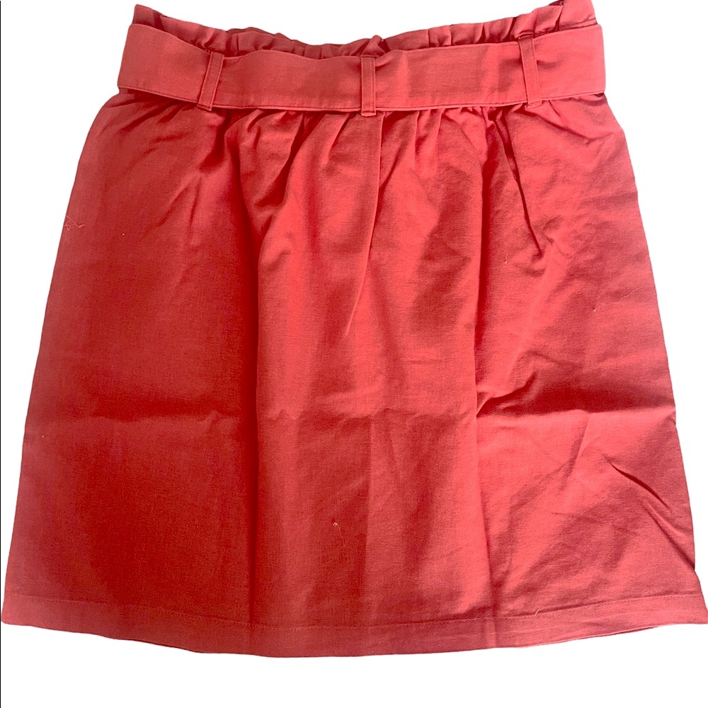 NEW, JCrew Coral Paperbag Skirt, With Pockets and Belt, Size Small